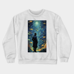 Starry Night Aquarium: Van Gogh-Inspired Ocean Symphony Crewneck Sweatshirt